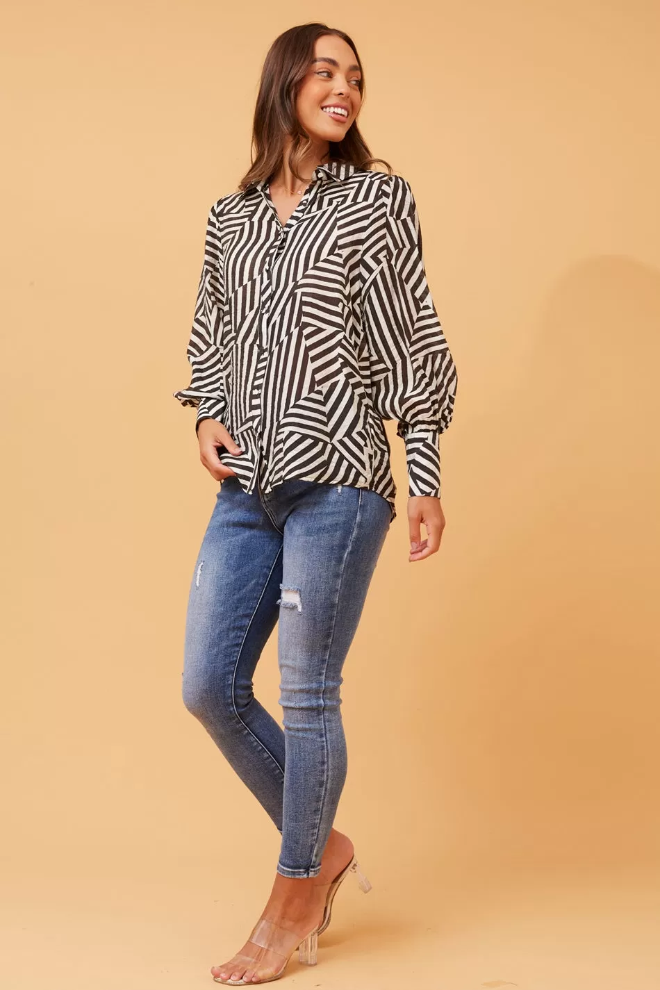 BELLE PATCHWORK STRIPED SHIRT