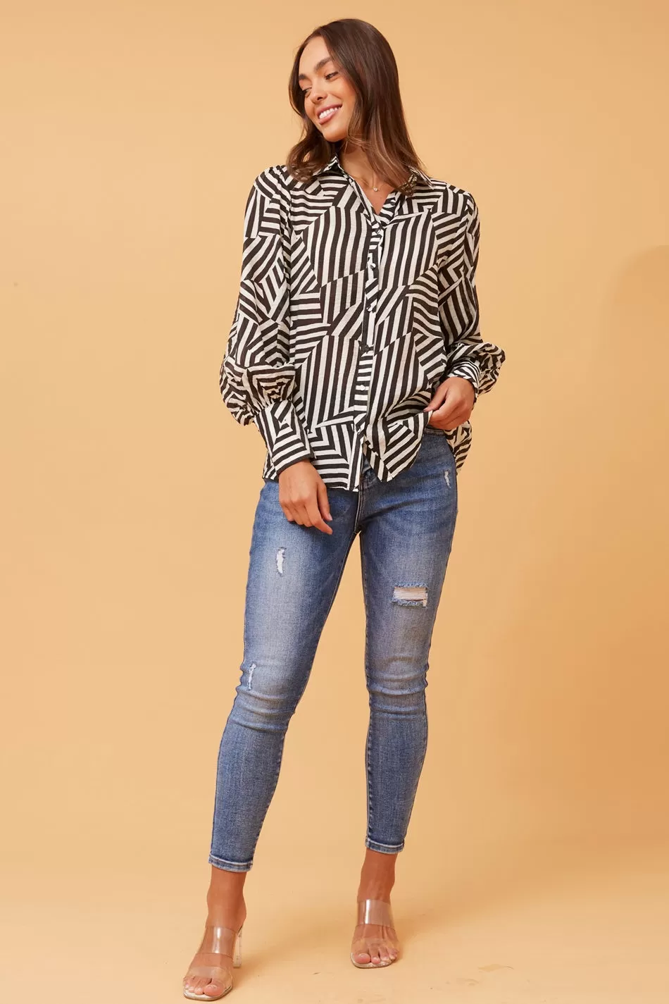 BELLE PATCHWORK STRIPED SHIRT