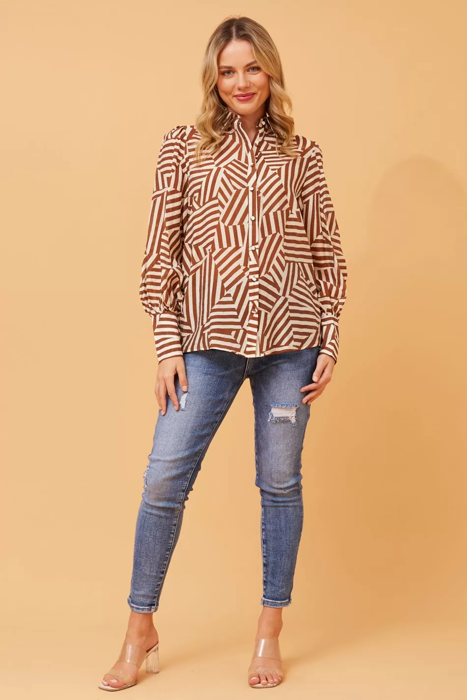 BELLE PATCHWORK STRIPED SHIRT