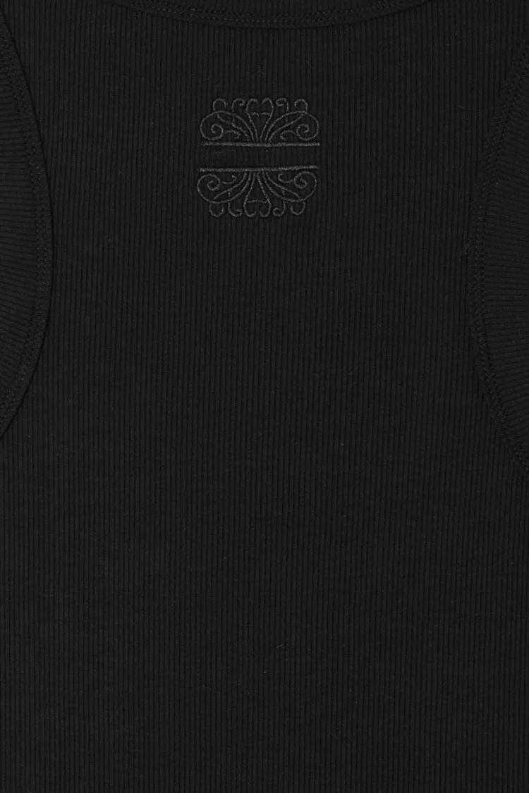 Black Ribbed Tank