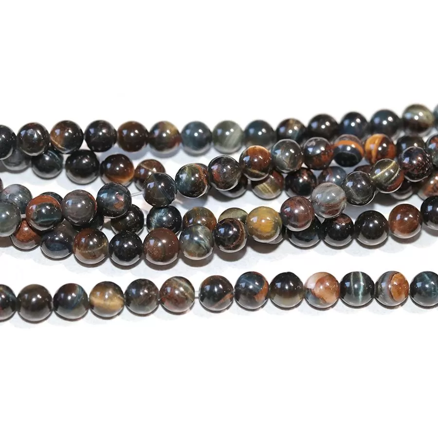 Blue & Yellow Tiger Eye 6mm Round - 15-16 Inch