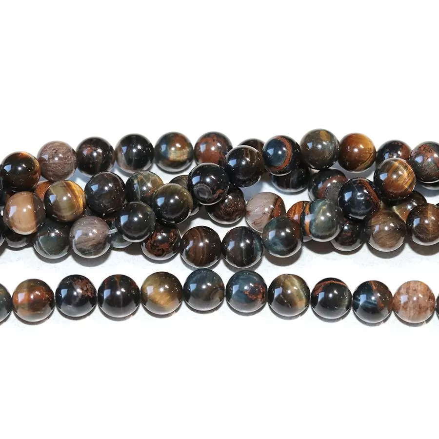 Blue & Yellow Tiger Eye 8mm Round - 15-16 Inch