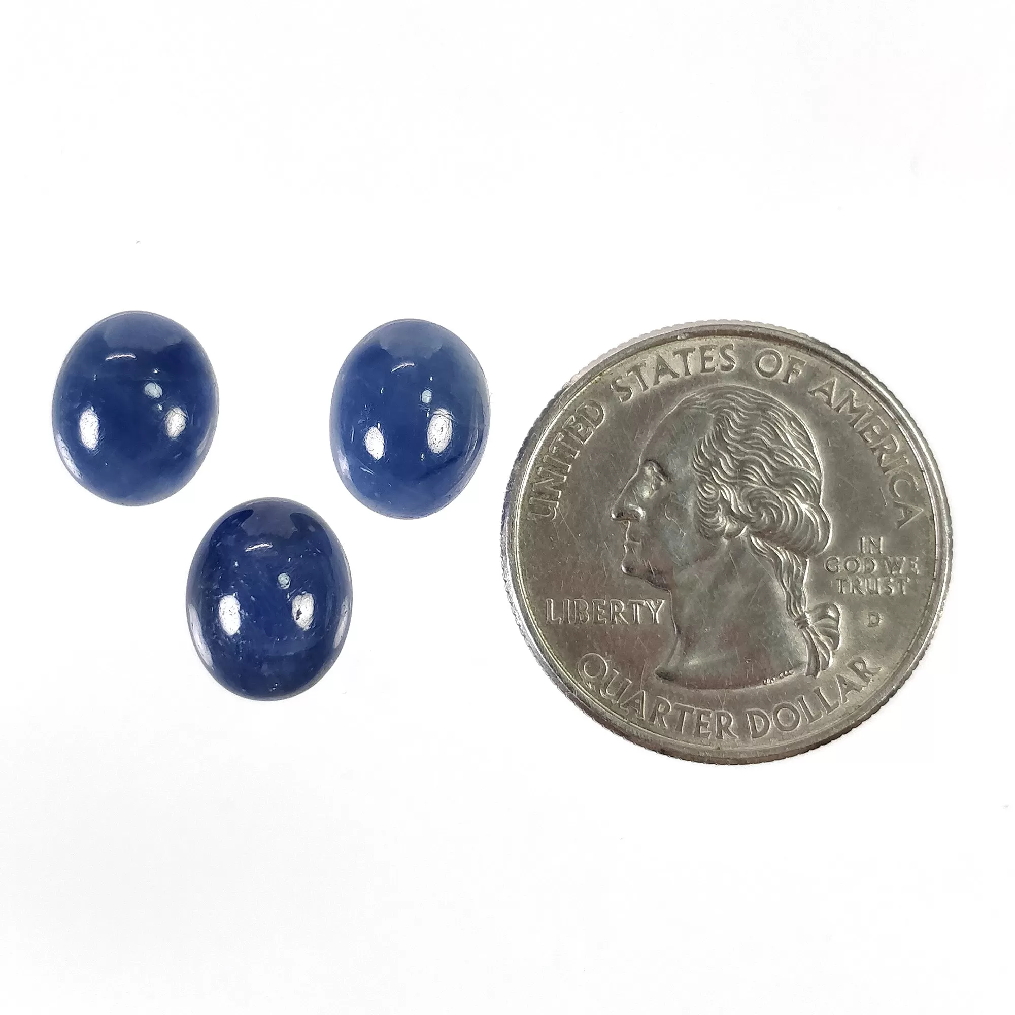 BLUE SAPPHIRE Gemstone Cabochon : 15.00cts Natural Untreated Unheated Sapphire Oval Shape 11*9mm 3pcs