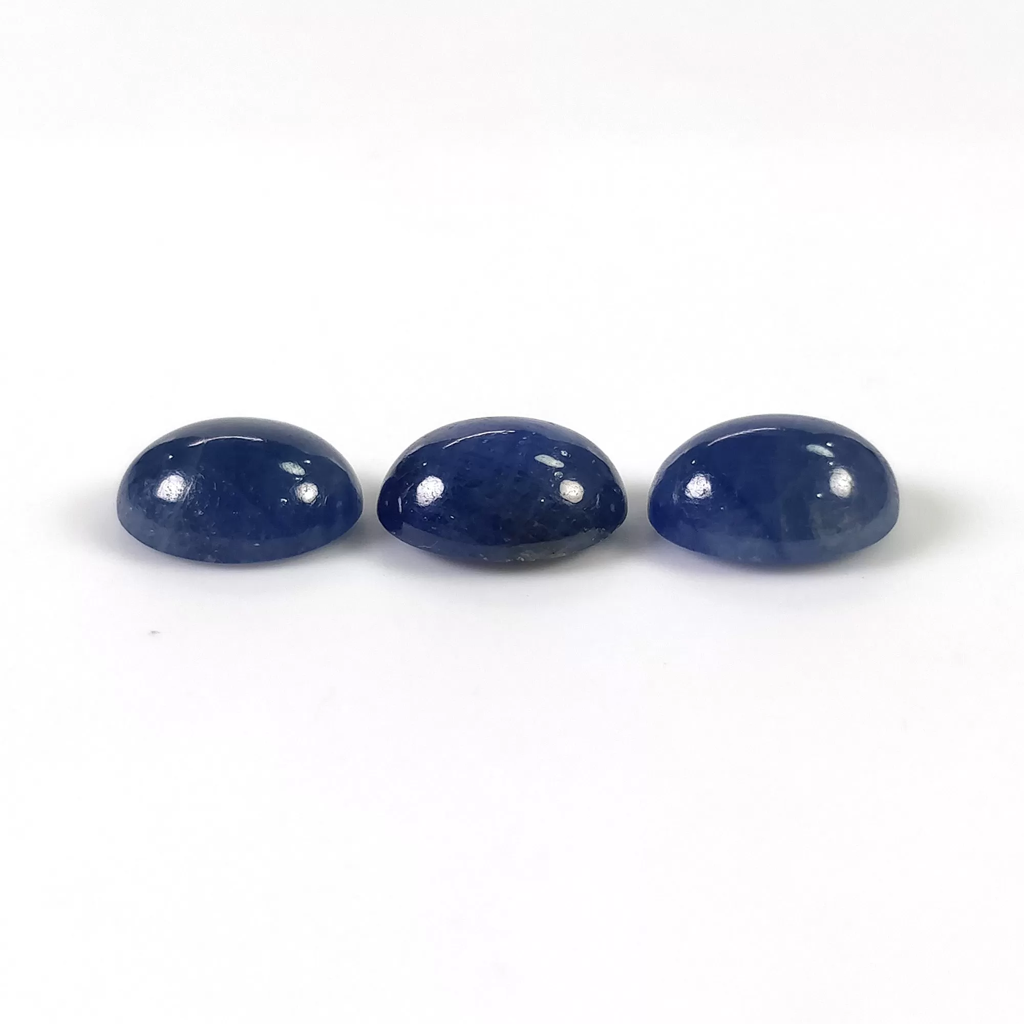 BLUE SAPPHIRE Gemstone Cabochon : 15.00cts Natural Untreated Unheated Sapphire Oval Shape 11*9mm 3pcs