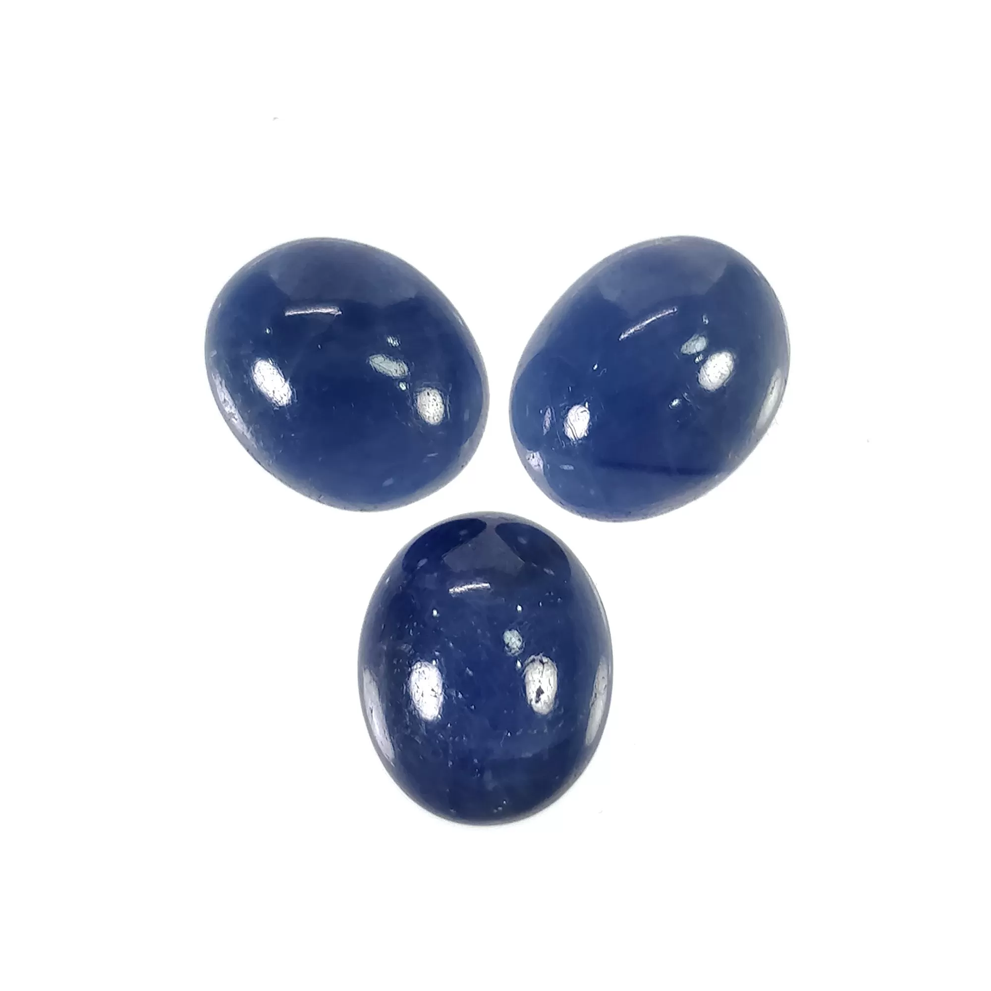 BLUE SAPPHIRE Gemstone Cabochon : 15.00cts Natural Untreated Unheated Sapphire Oval Shape 11*9mm 3pcs