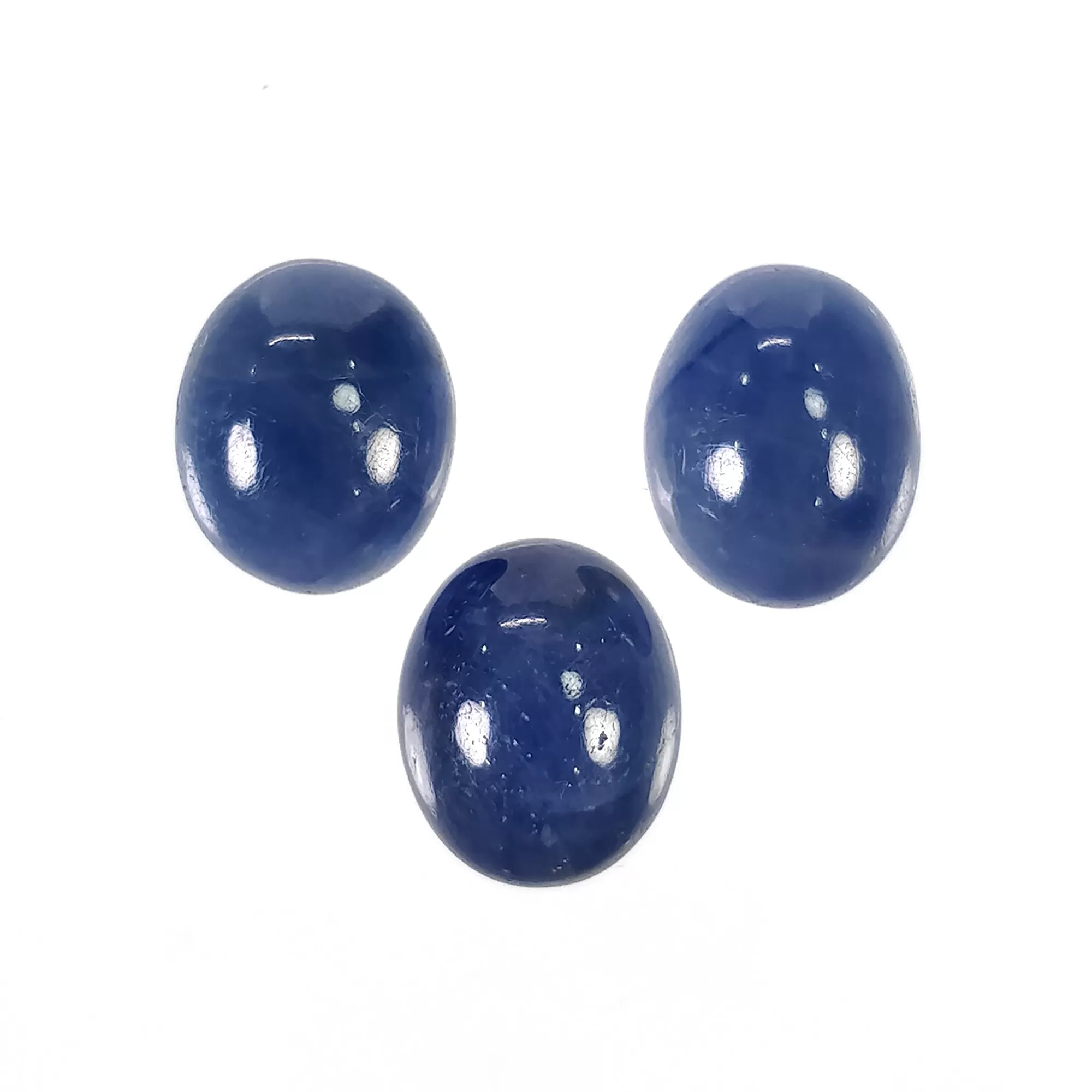 BLUE SAPPHIRE Gemstone Cabochon : 15.00cts Natural Untreated Unheated Sapphire Oval Shape 11*9mm 3pcs