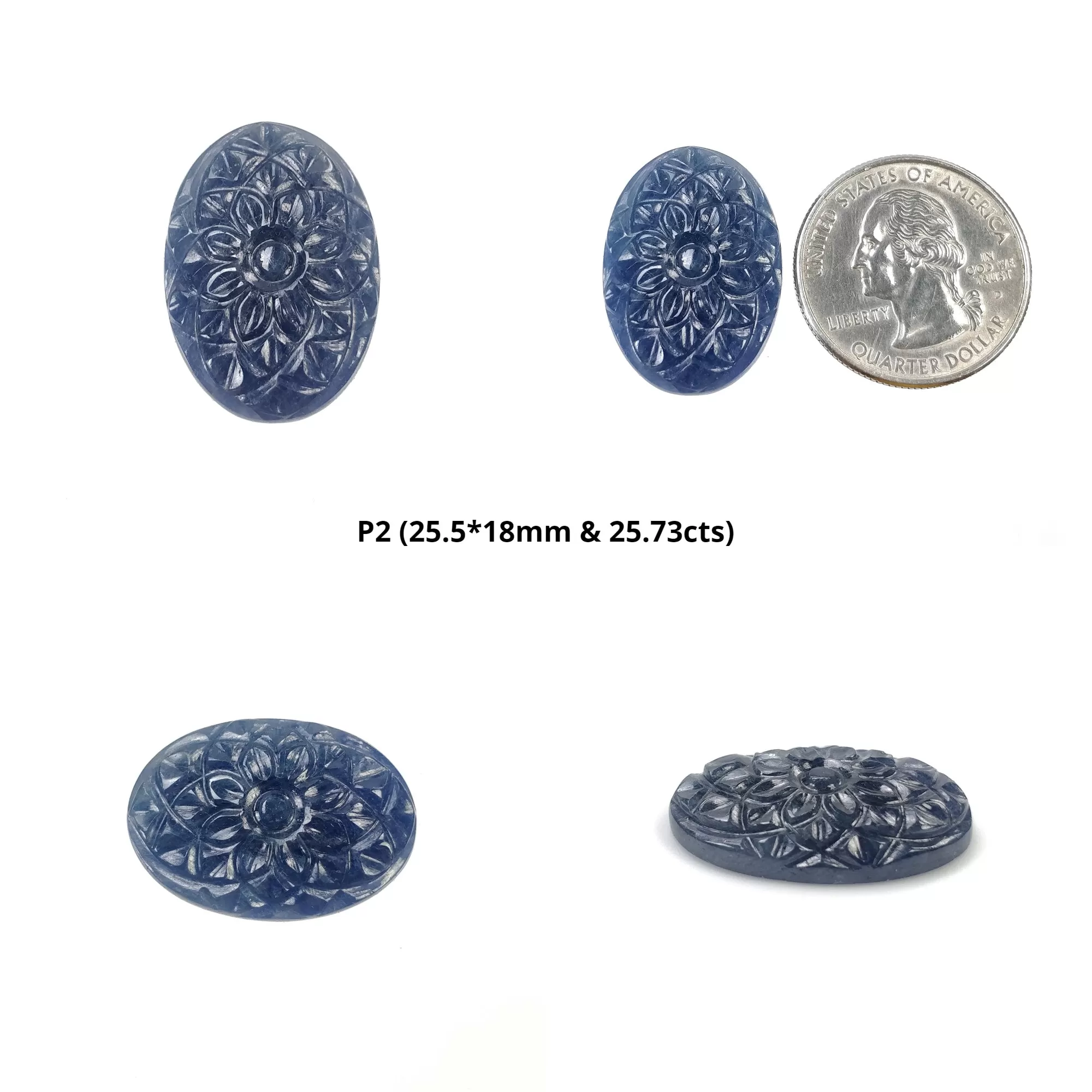 BLUE SAPPHIRE Gemstone Carving : Natural Untreated Sapphire Hand Carved Oval Shapes (With Video)