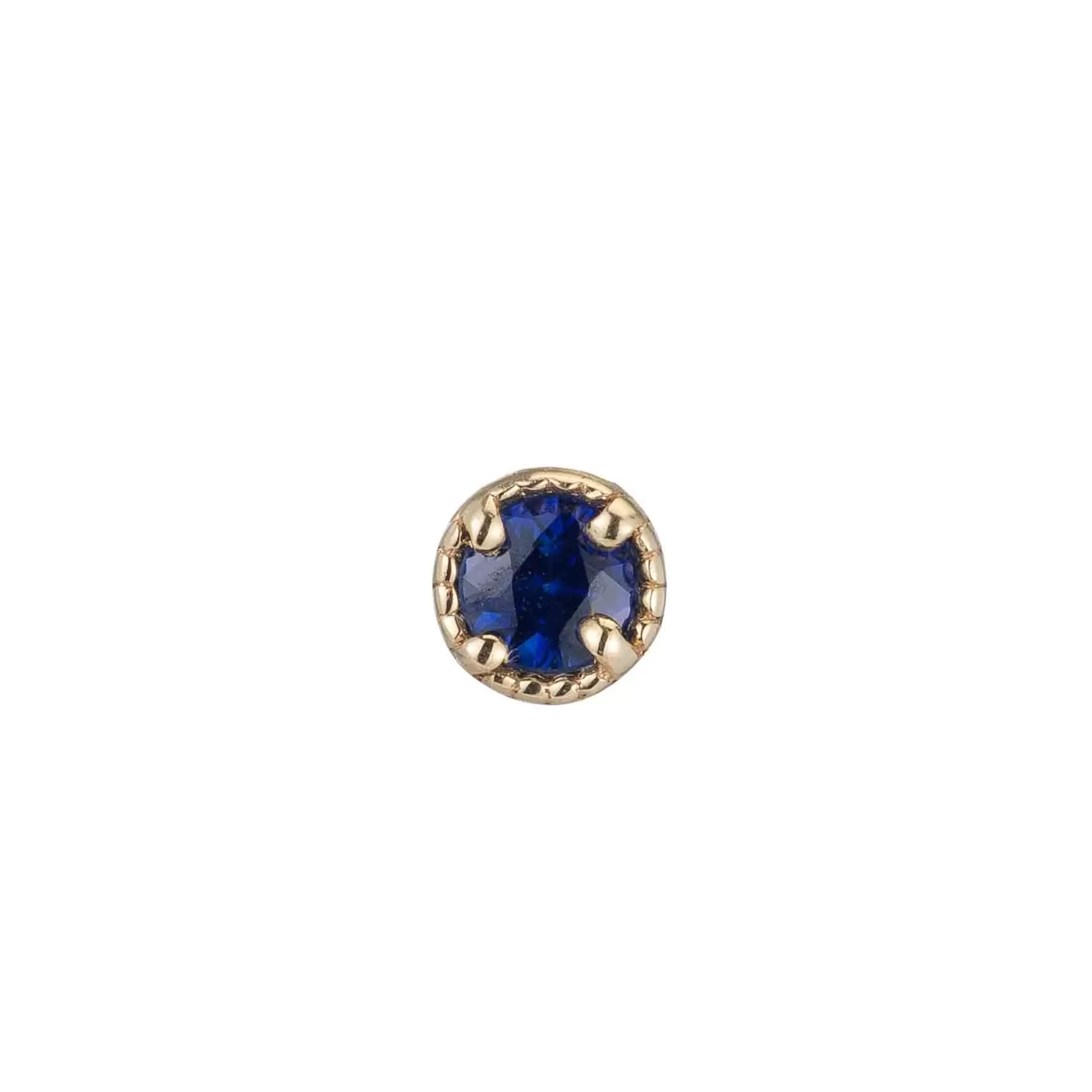 Blue Sapphire Milgrain Stud (Single)