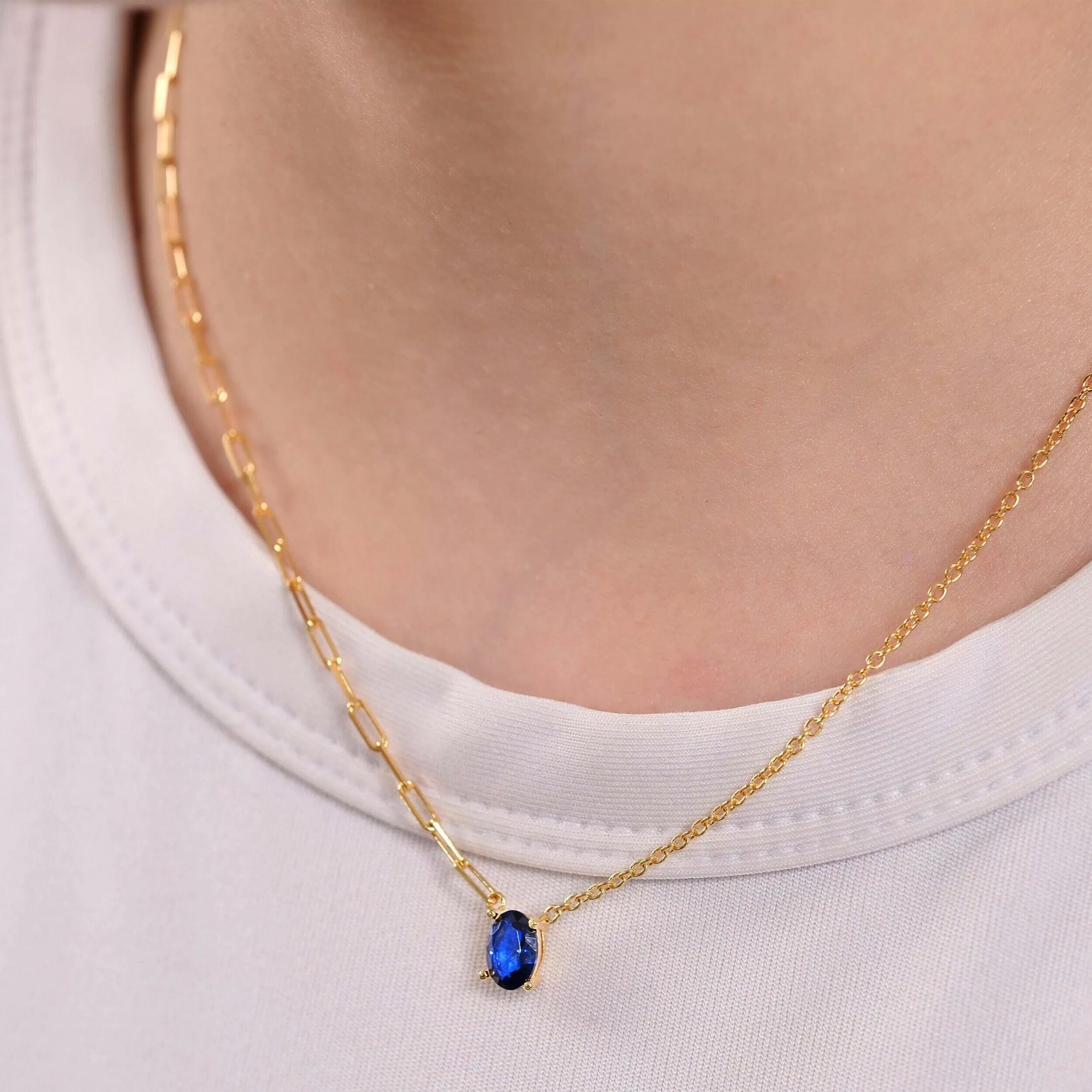 Blue Stone Necklace | 18K Gold Vermeil