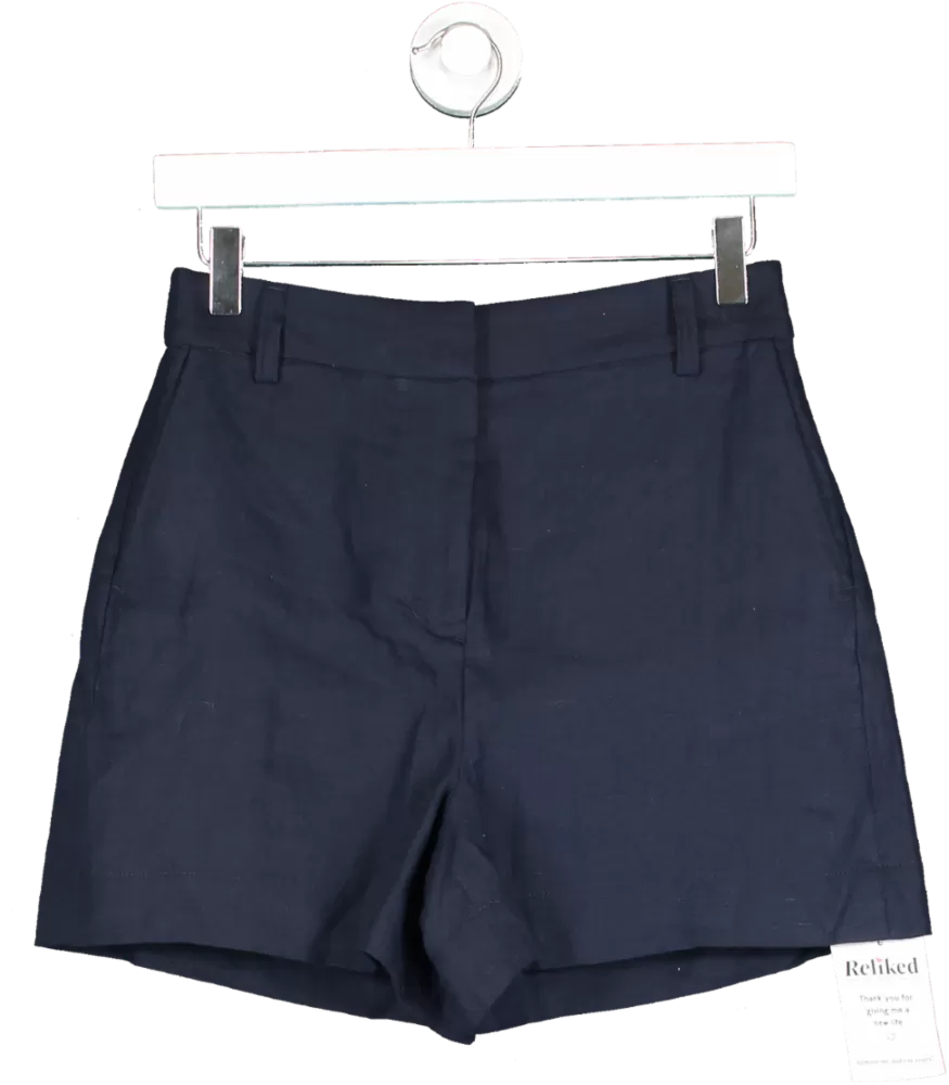 Boden Blue Tailored Linen Shorts UK 6