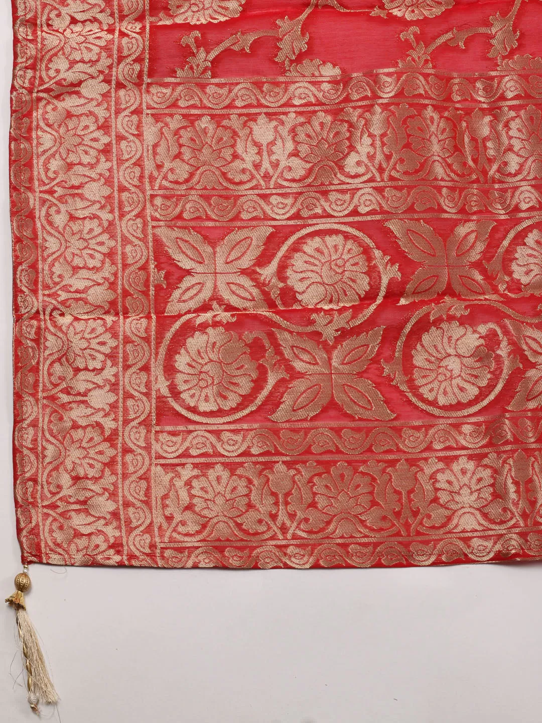 Booti Woven Chanderi Unstitched Suit Dupatta