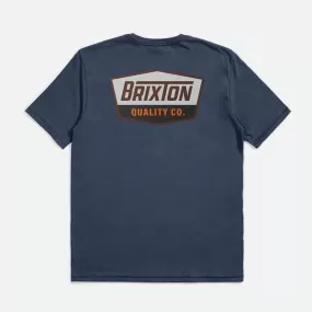 BRIXTON Regal S/S Standard Tee - Navy/Brown