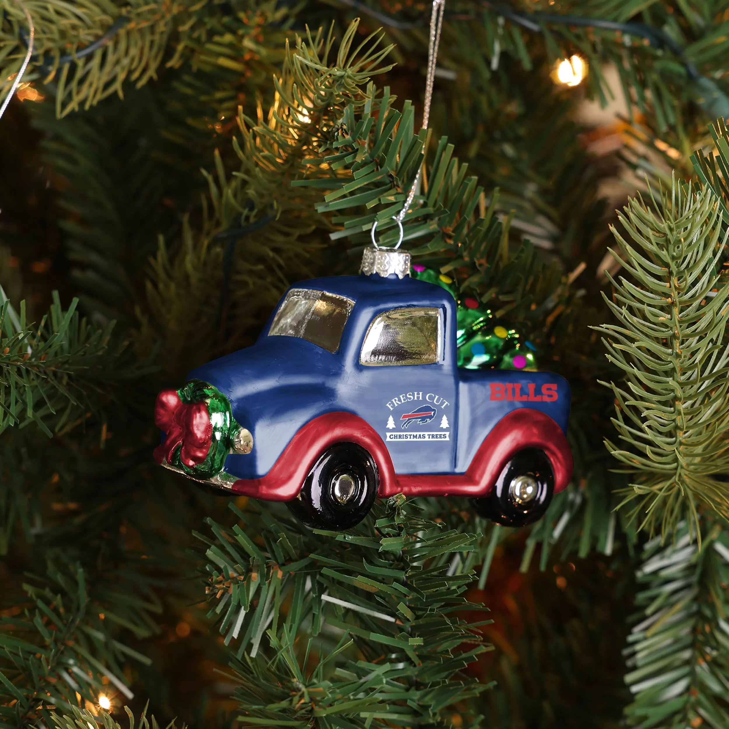 Buffalo Bills Blown Glass Truck Ornament