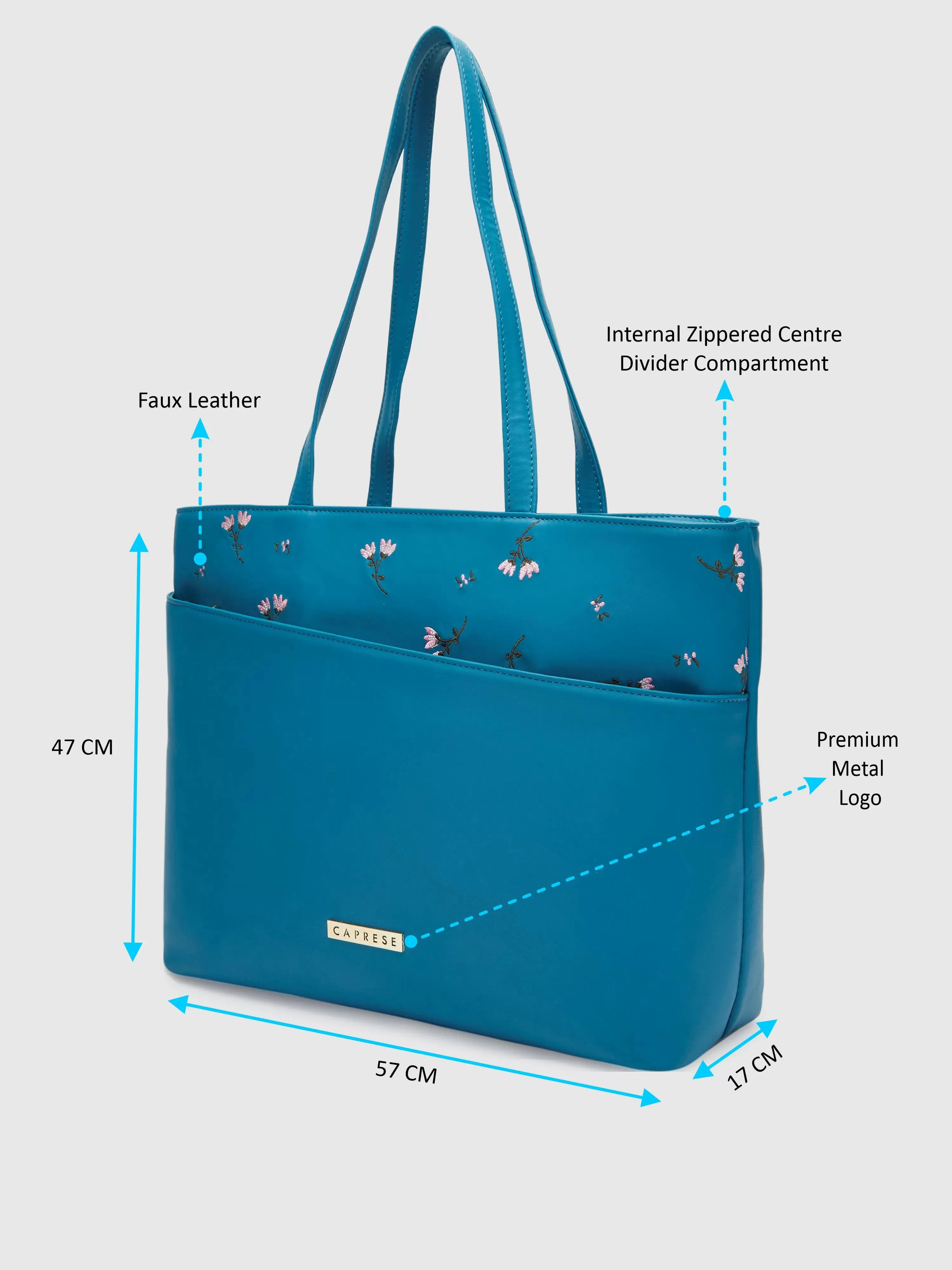 Caprese Adah Tote Large Teal