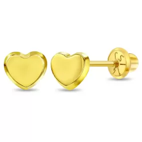 Children's 14k Yellow Gold Polished Heart Stud Earrings