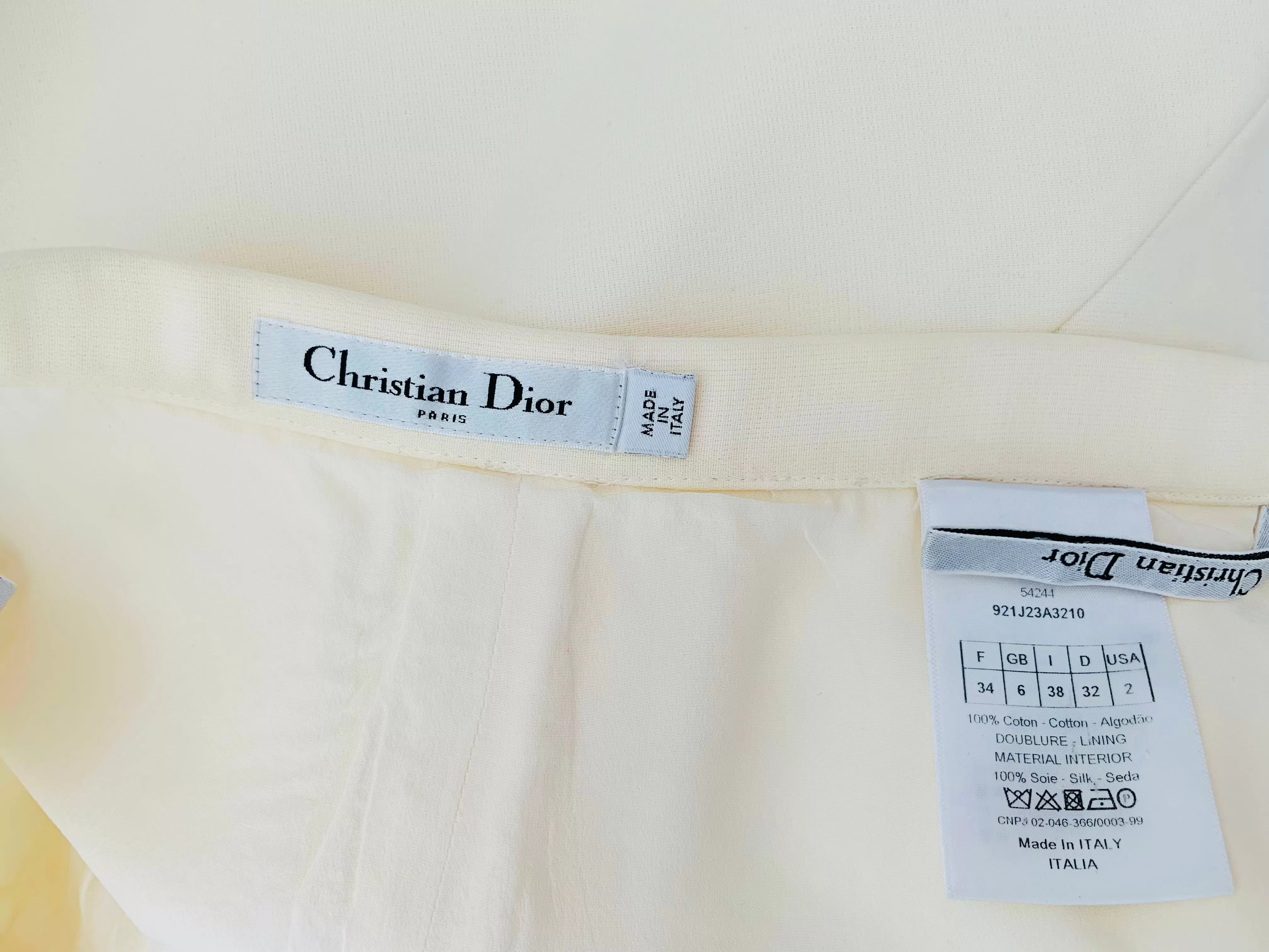 CHRISTIAN DIOR - Skirt ecru color size 34 FR