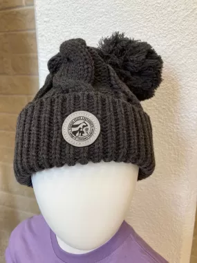 Chunky Knit Beanie w/Pom - Seal