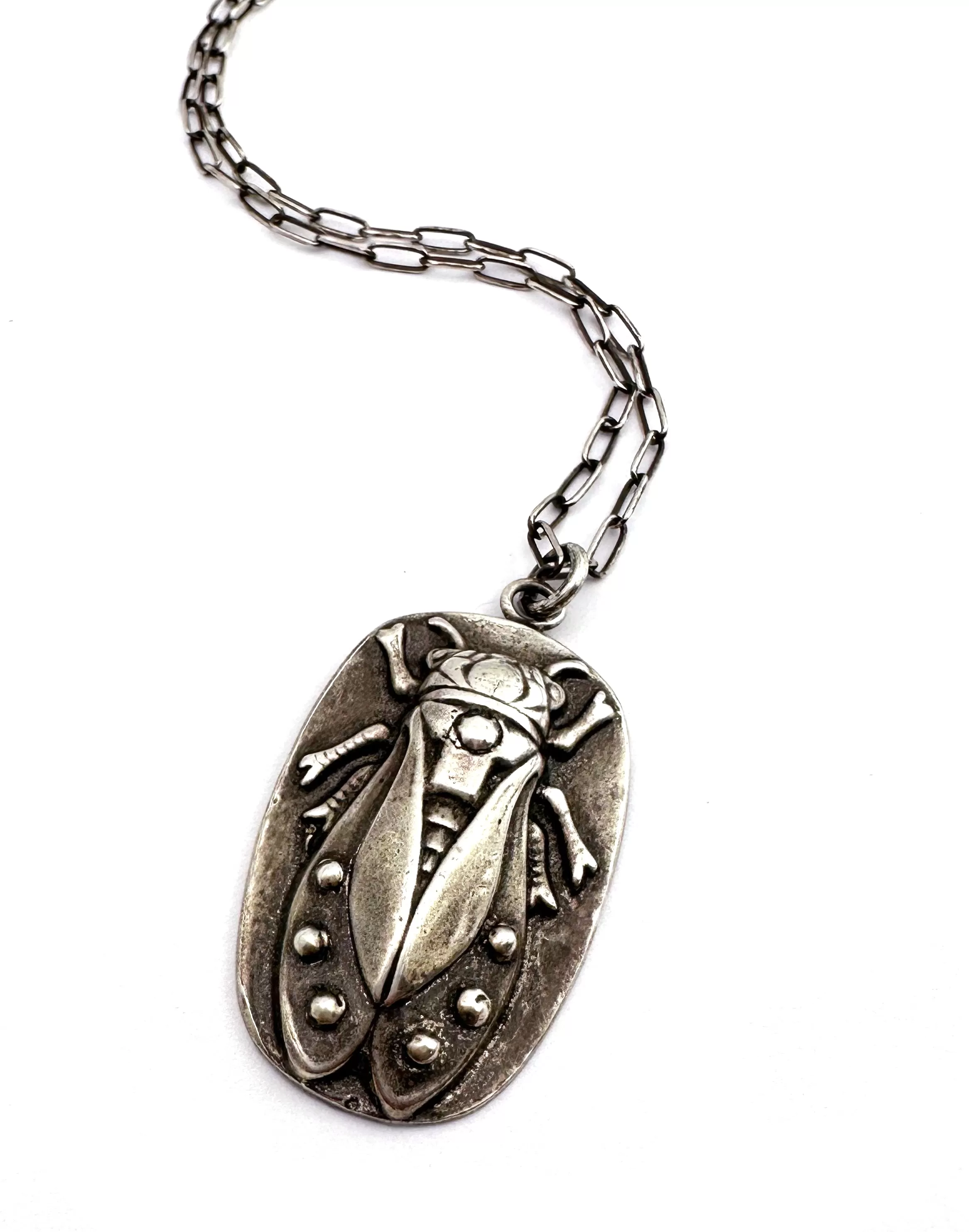 CICADA Riveted Necklace in Silver