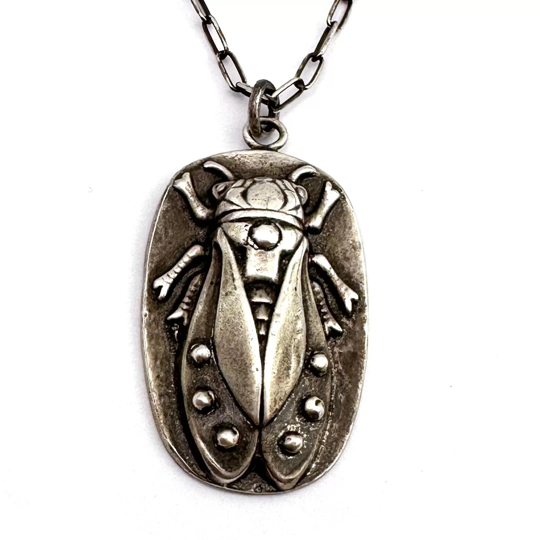 CICADA Riveted Necklace in Silver