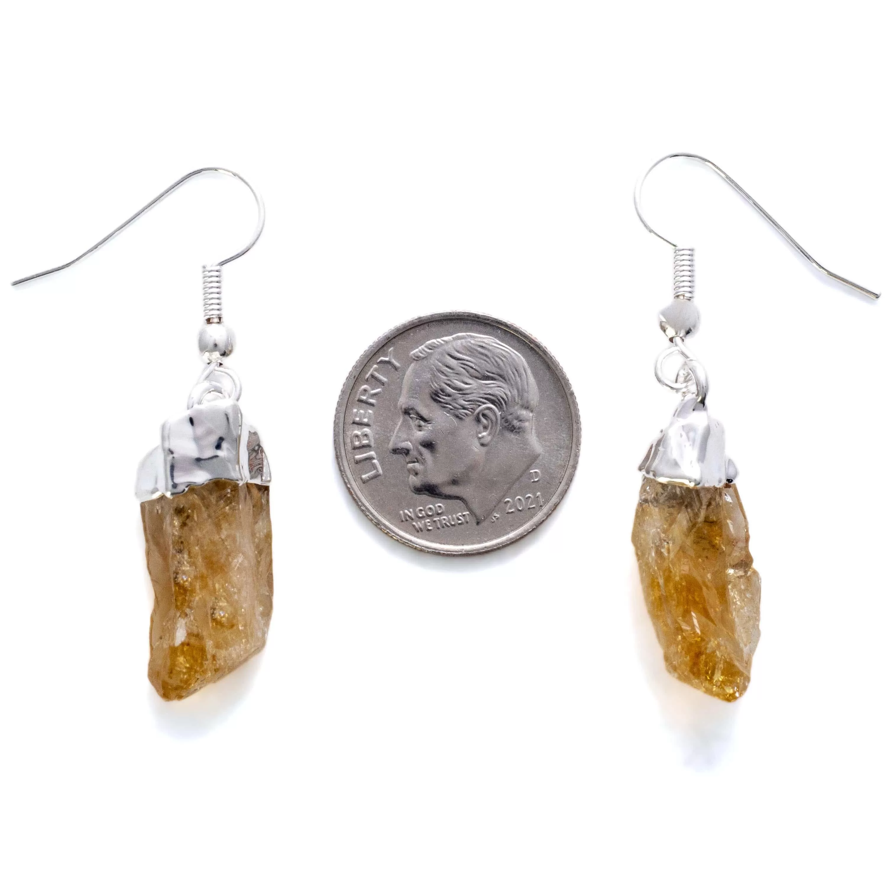 Citrine Crystal Point Earrng