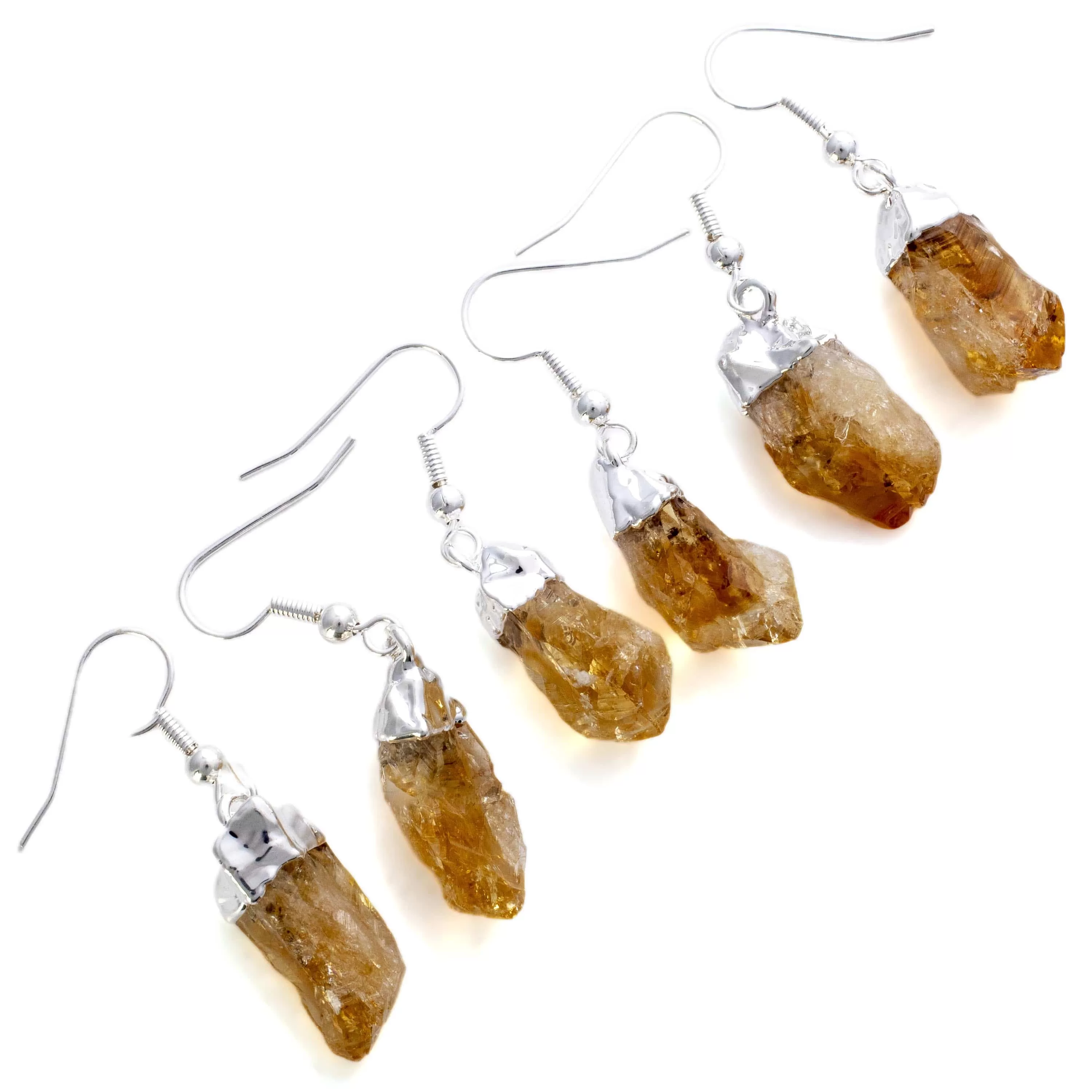 Citrine Crystal Point Earrng