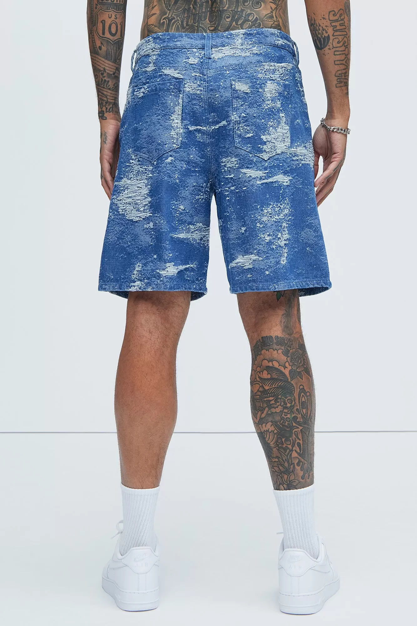 Cloud 9 Textured Relaxed Shorts - Light Blue