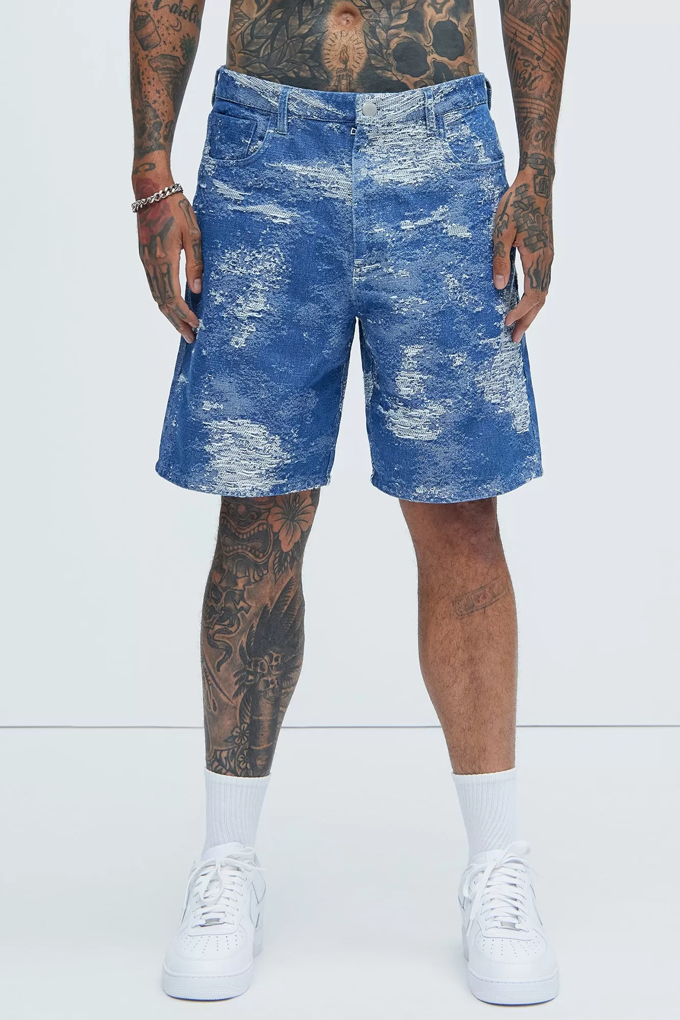 Cloud 9 Textured Relaxed Shorts - Light Blue