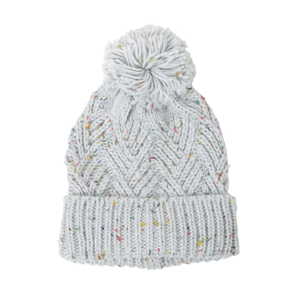 Confetti Knit Pom Pom Beanie Hat