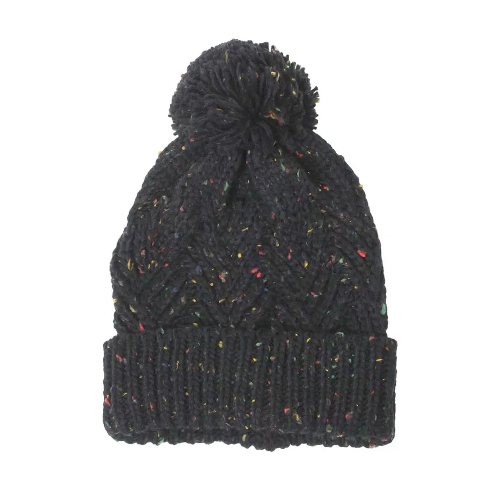 Confetti Knit Pom Pom Beanie Hat