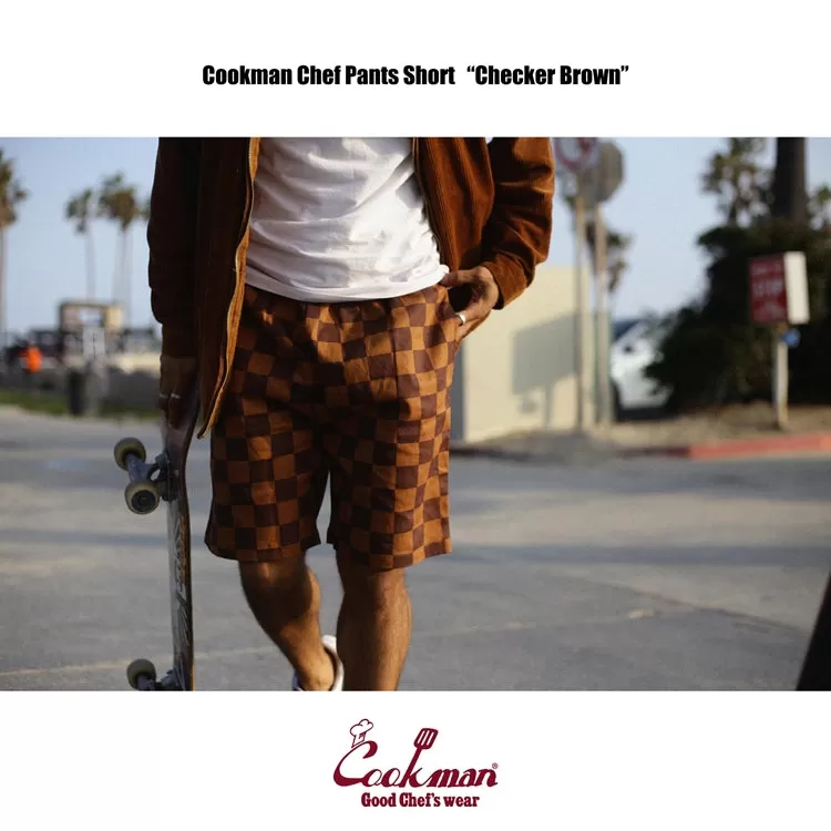 Cookman Chef Short Pants - Checker : Brown