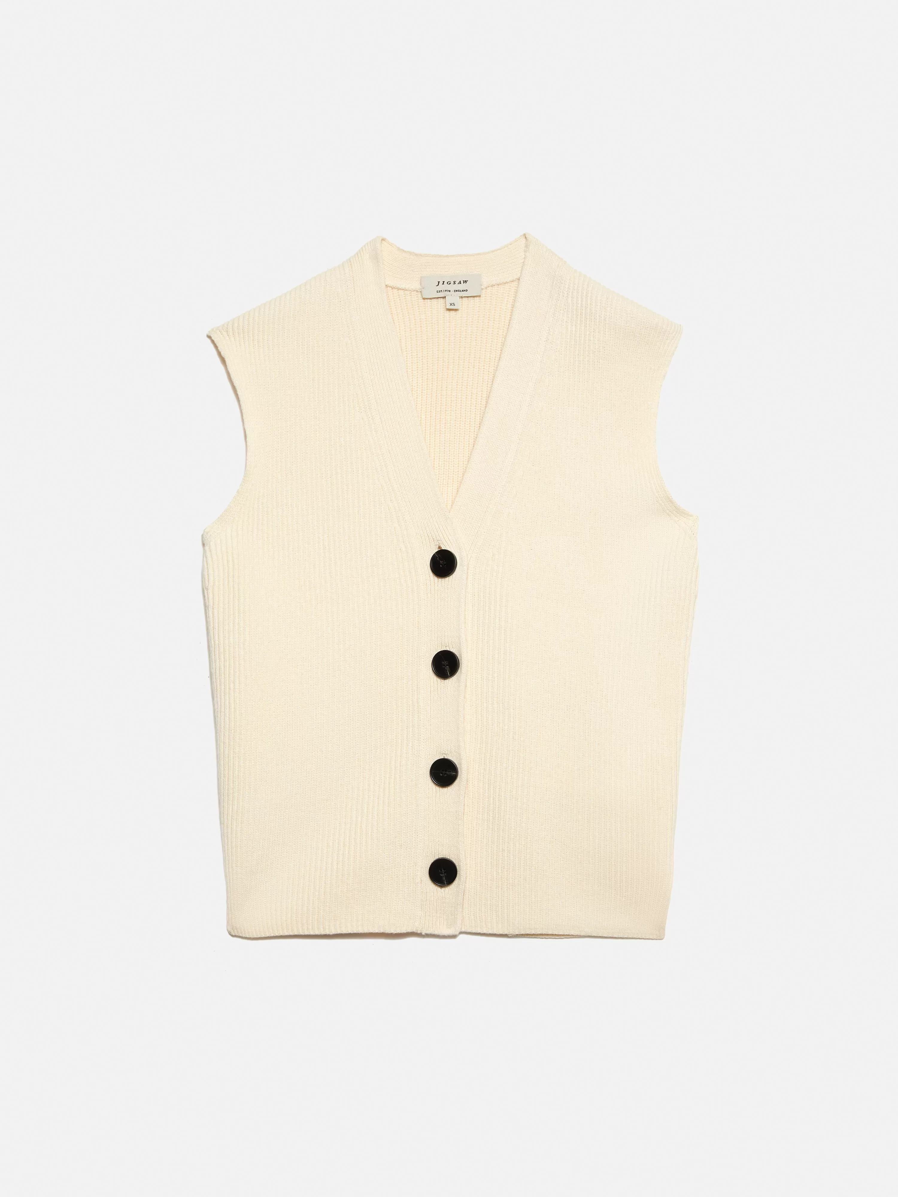 Cotton Blend Waistcoat | Ivory