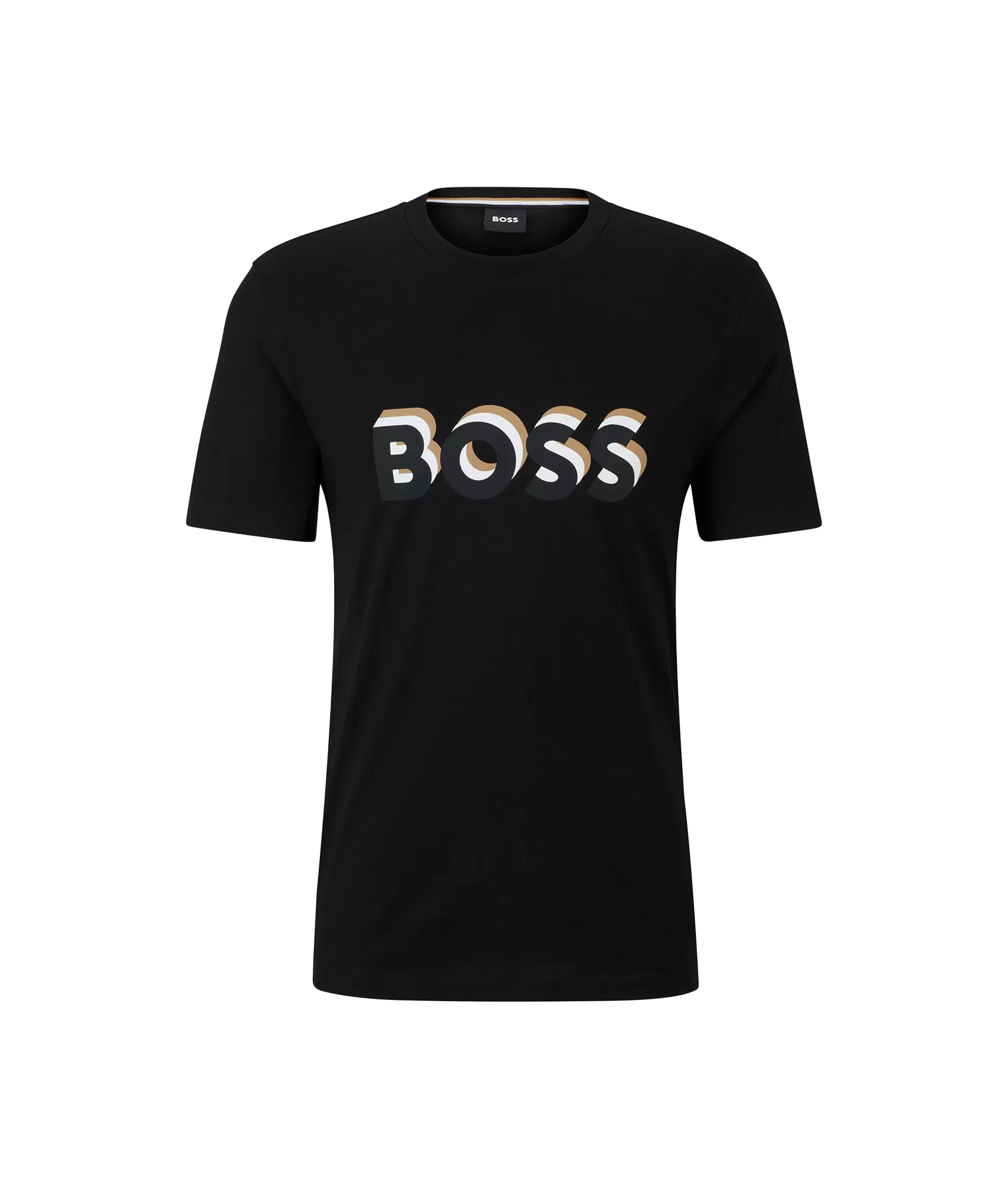 Cotton-jersey T-shirt With Logo in Signature Colours - Black