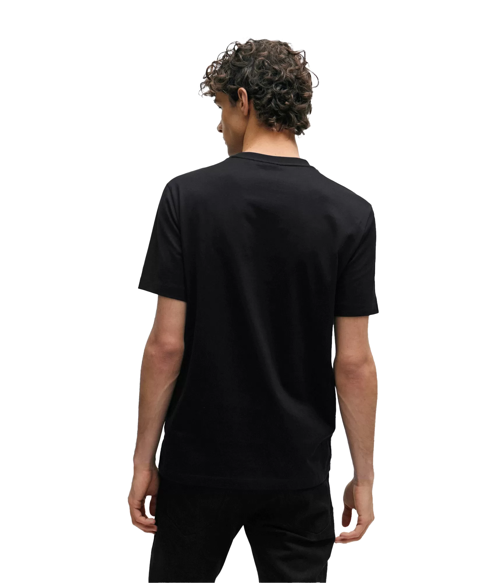 Cotton-jersey T-shirt With Logo in Signature Colours - Black