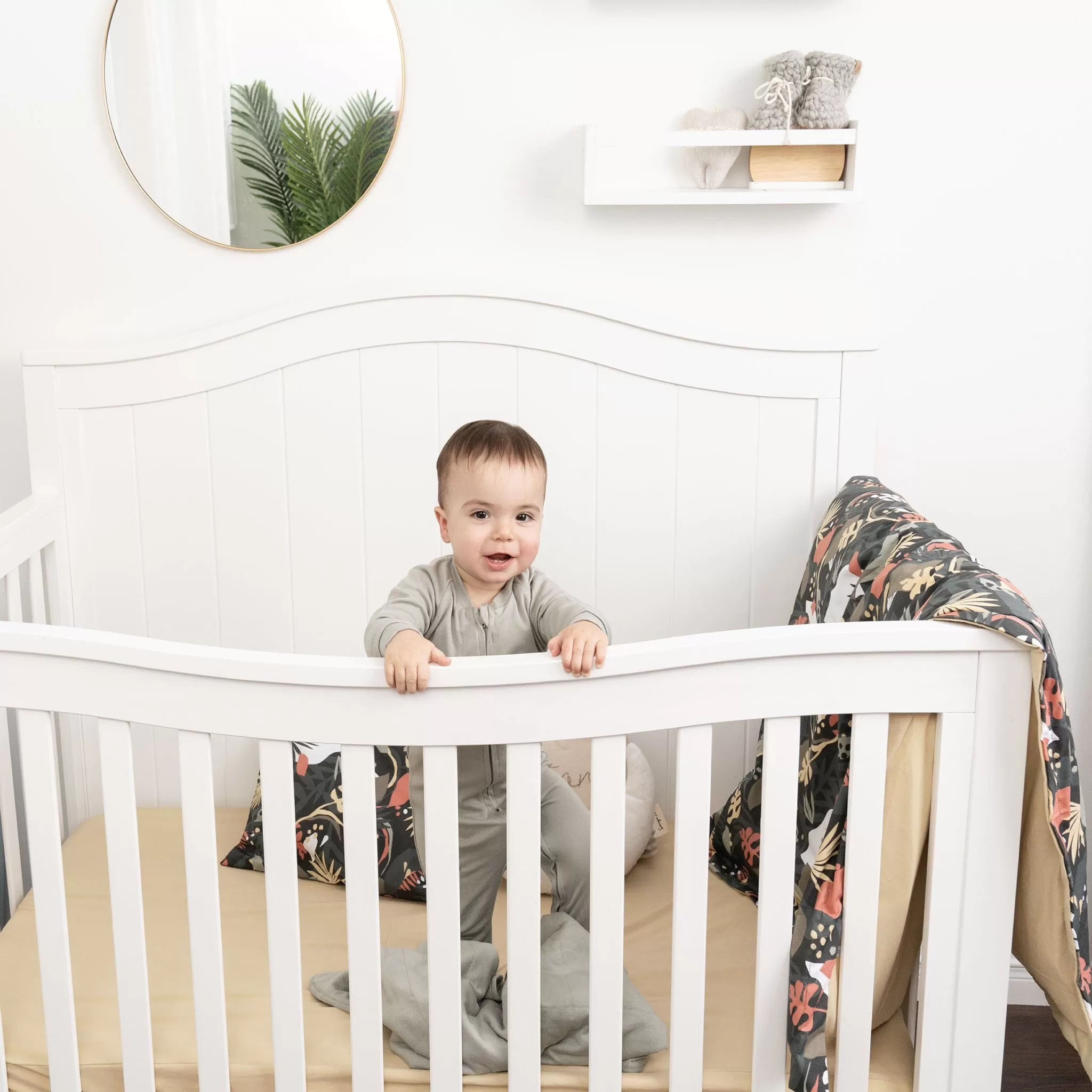 Crib fitted sheet - Curry