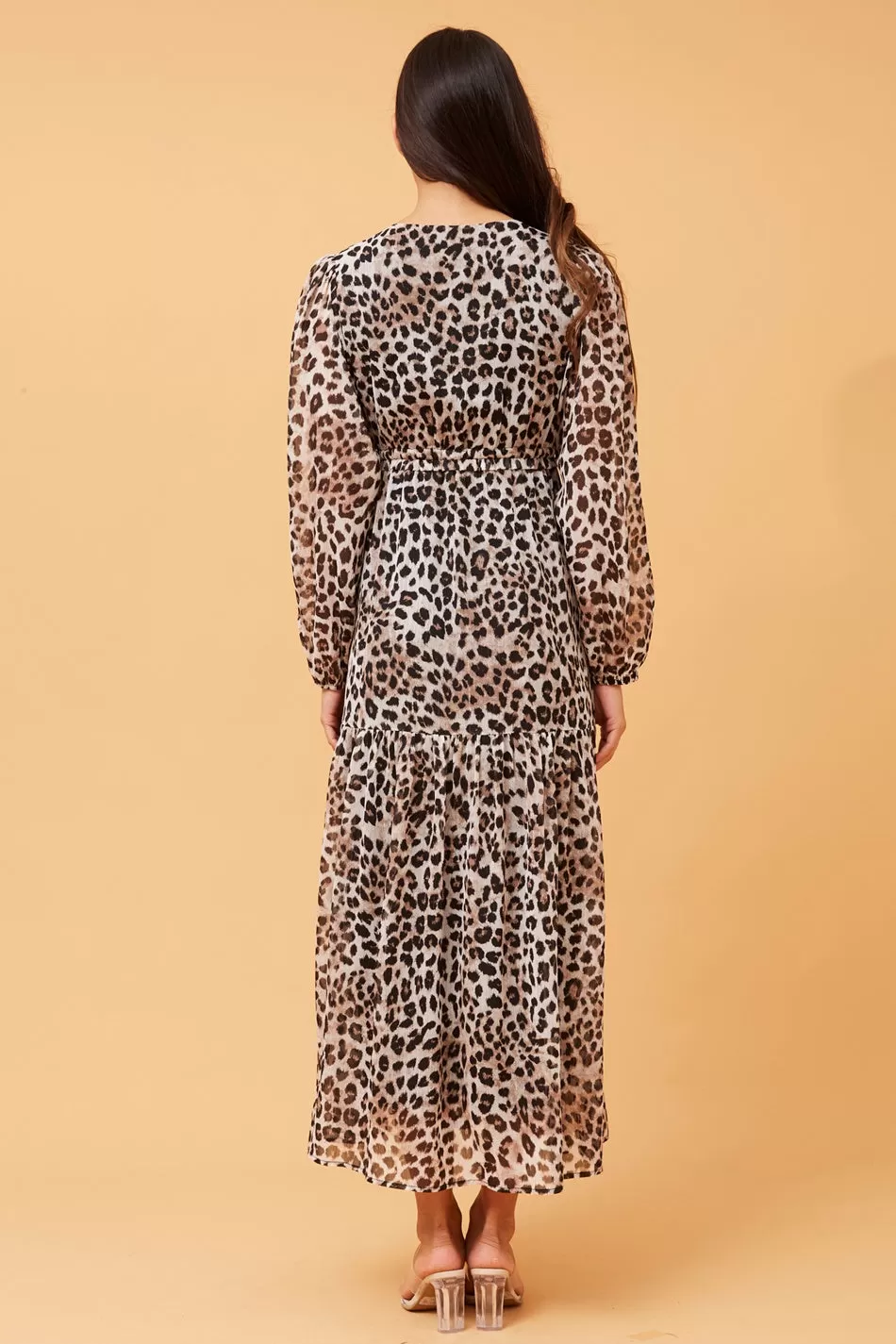 CRYSTELLE ANIMAL PRINT MAXI DRESS