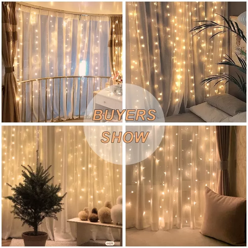 Curtain Lights Indoor Waterfall Fairy String USB Led Lights Decoration