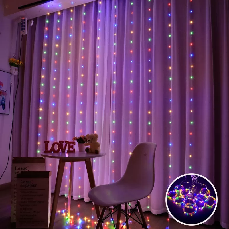 Curtain Lights Indoor Waterfall Fairy String USB Led Lights Decoration