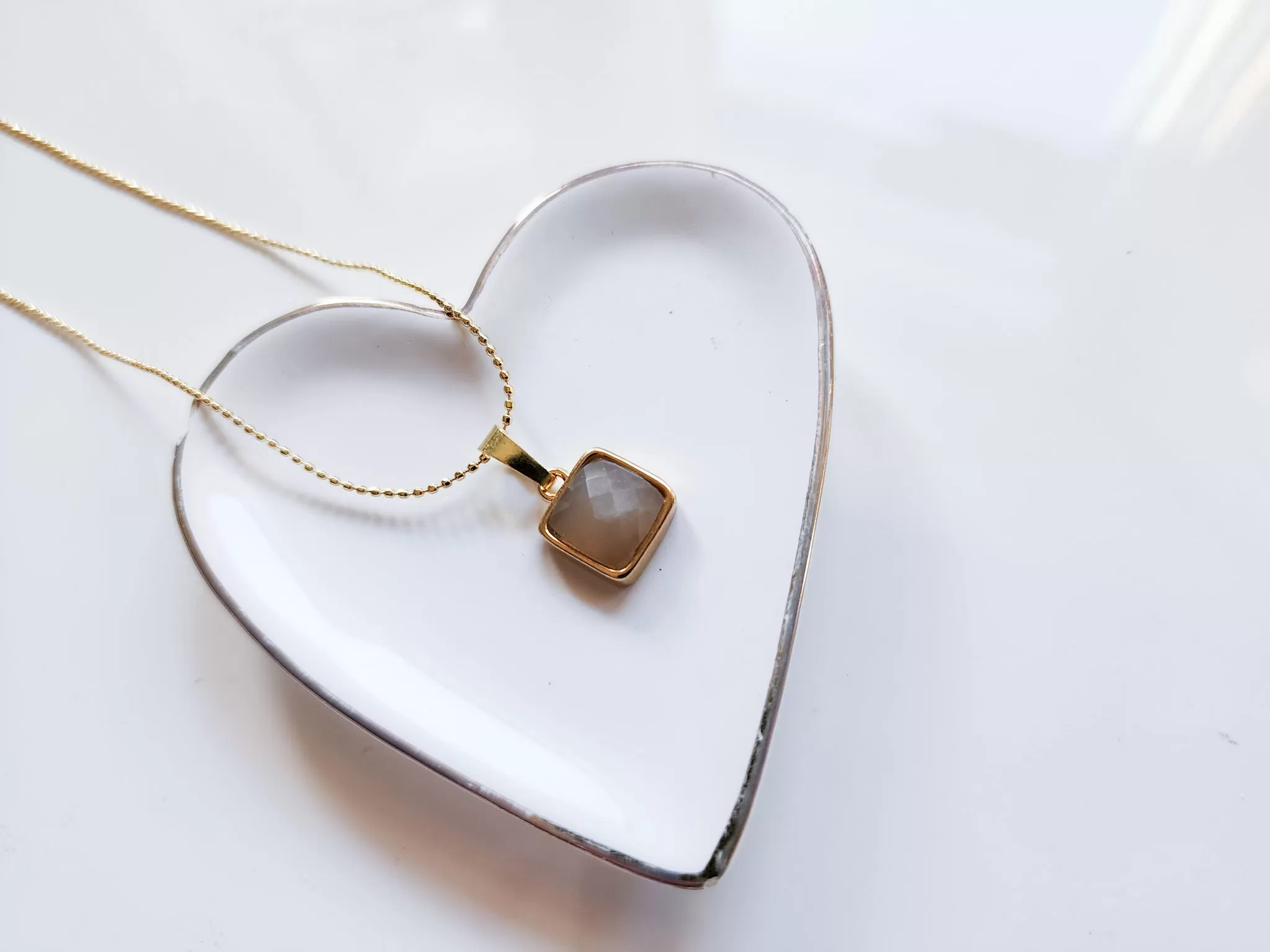 Dainty Gold Crystal Pendant