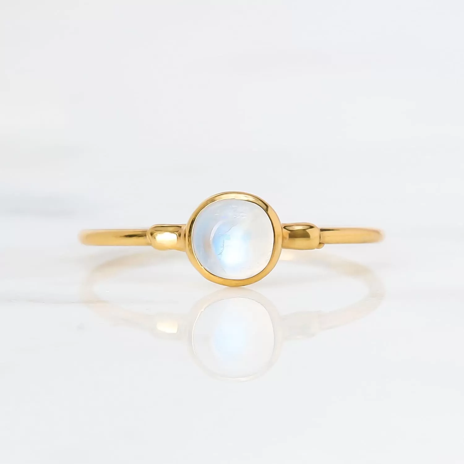 Dainty Rainbow Moonstone Ring