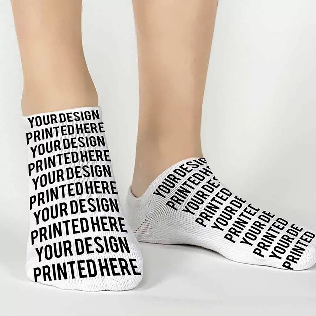 Design Your Own FULL PRINT No-Show Socks - Medium