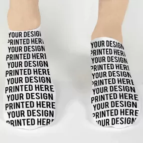 Design Your Own FULL PRINT No-Show Socks - Medium