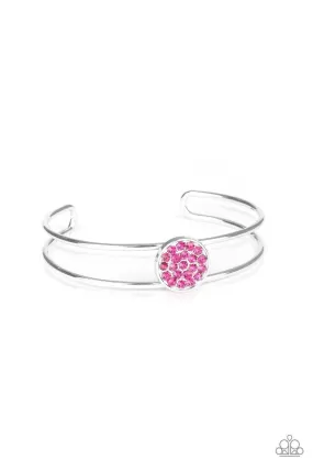 Dial Up The Dazzle Pink Rhinestone Cuff Bracelet - Paparazzi Accessories