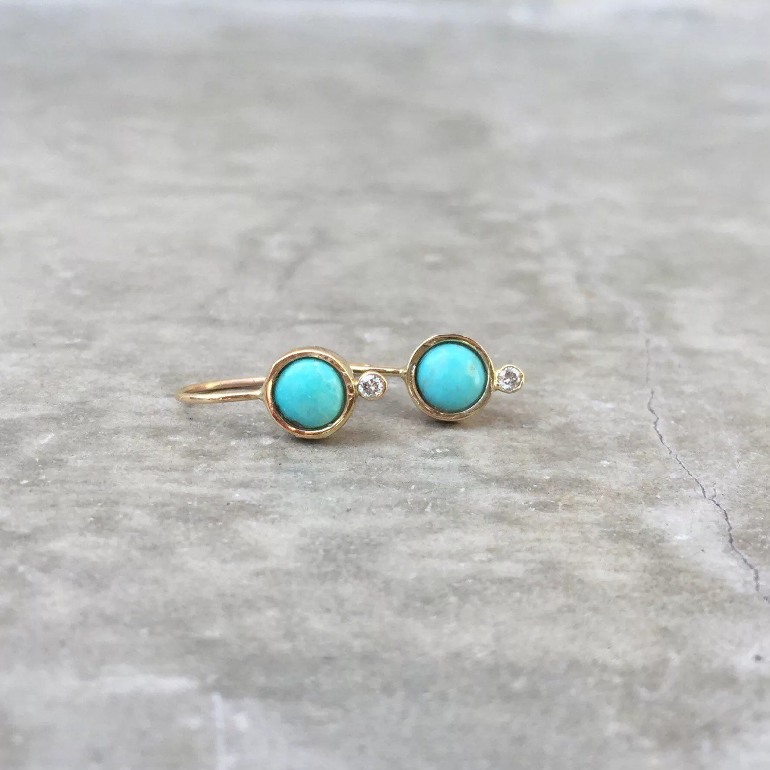 Diamond Terrano Turquoise Earrings