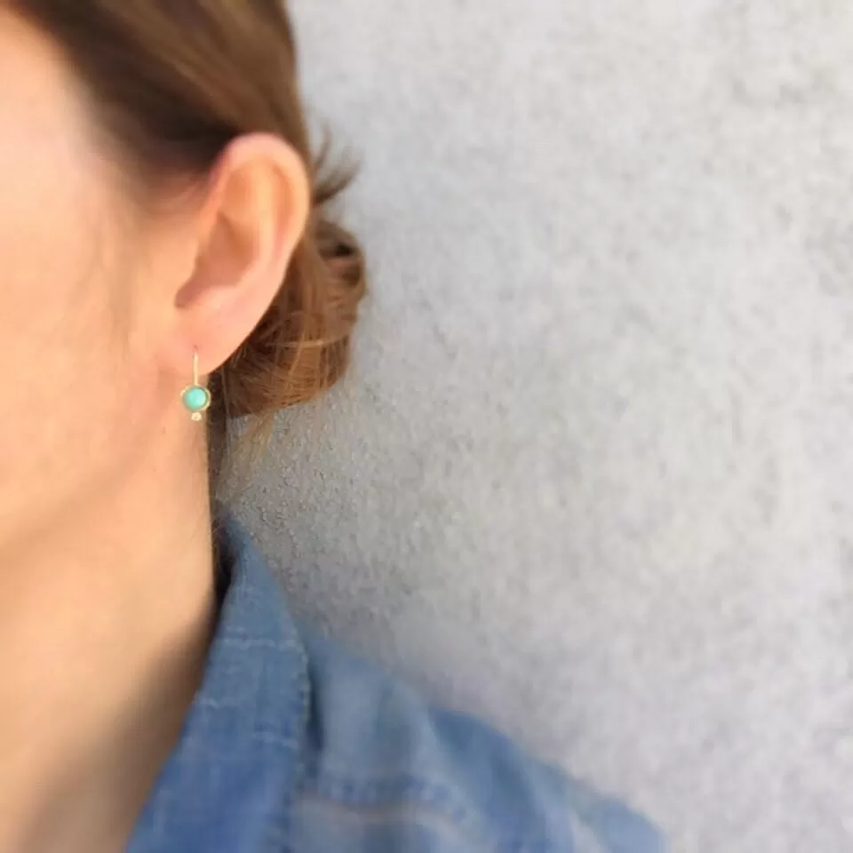 Diamond Terrano Turquoise Earrings