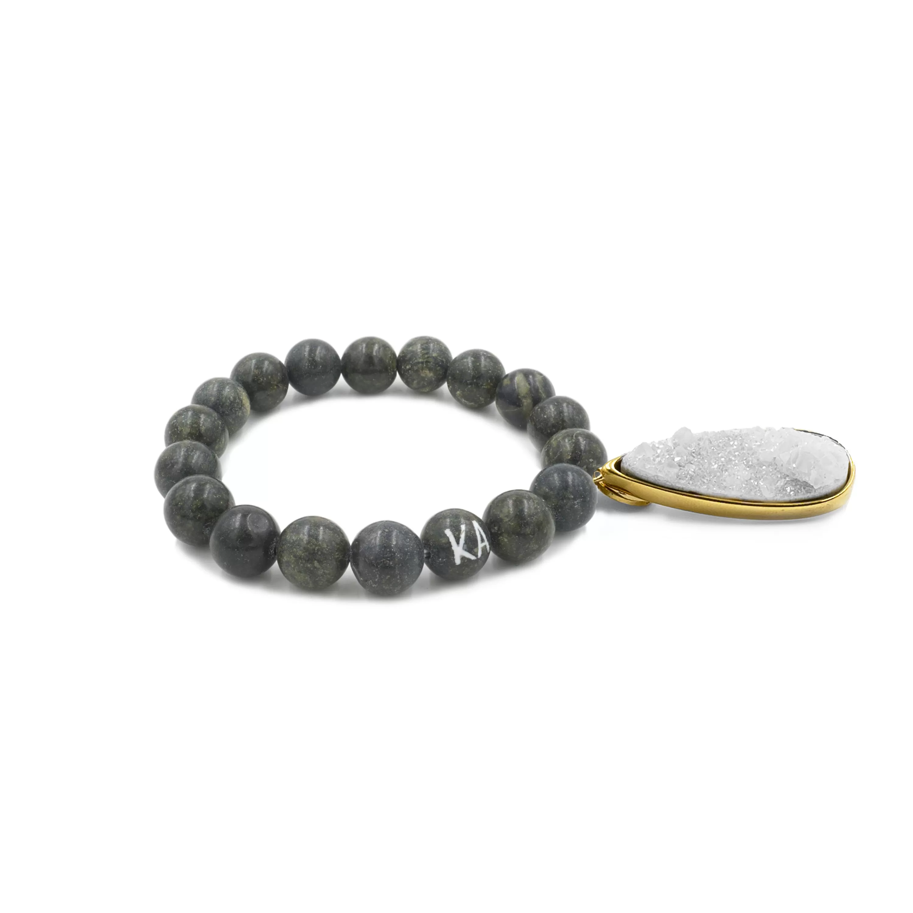 Druzy Collection - Moss Quartz Drop Bracelet