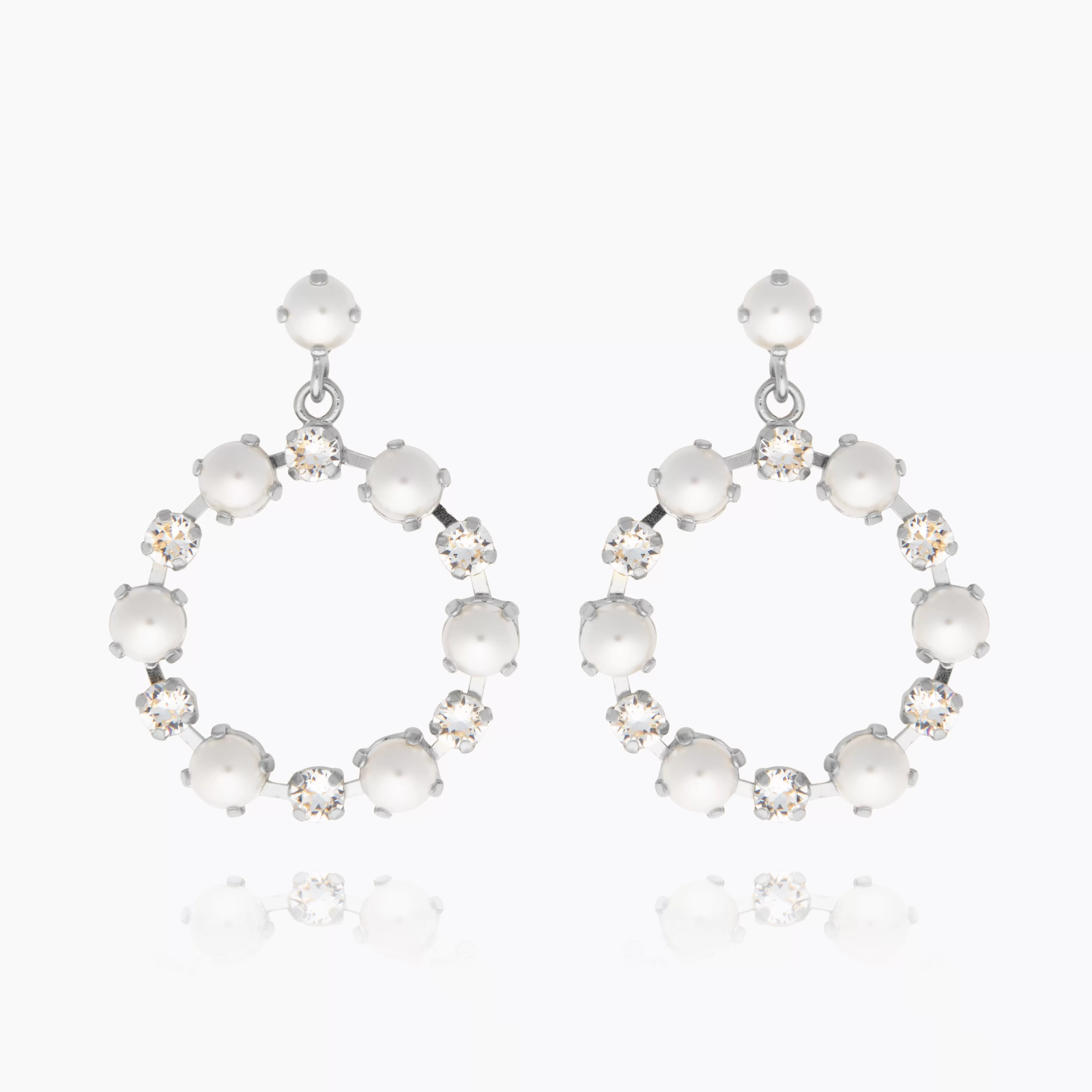 Eternity Pearl Earrings / Pearl   Crystal