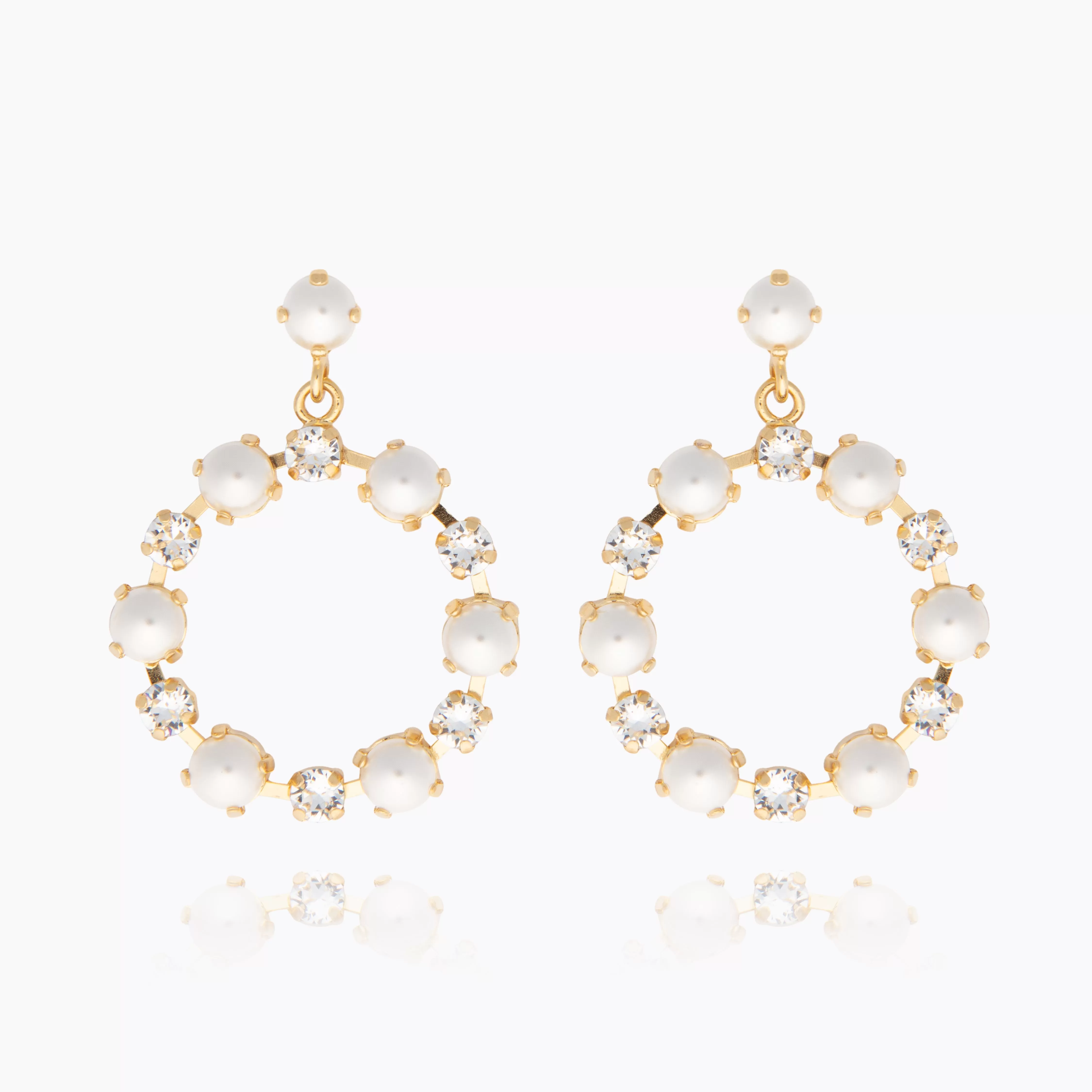 Eternity Pearl Earrings / Pearl   Crystal