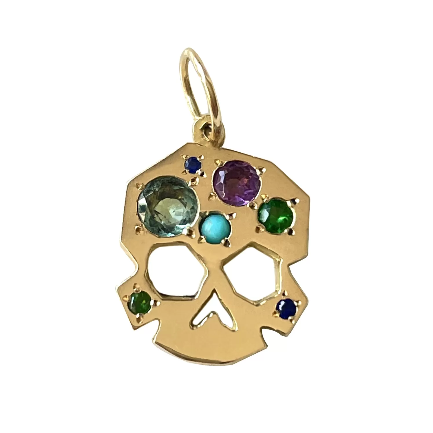 FACETTE GEMMY SKULL VERT CHARM