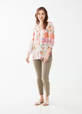 FDJ shirt 7225397, viscose floral button front