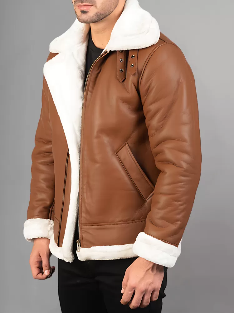 Francis B-3 Brown Leather Bomber Jacket